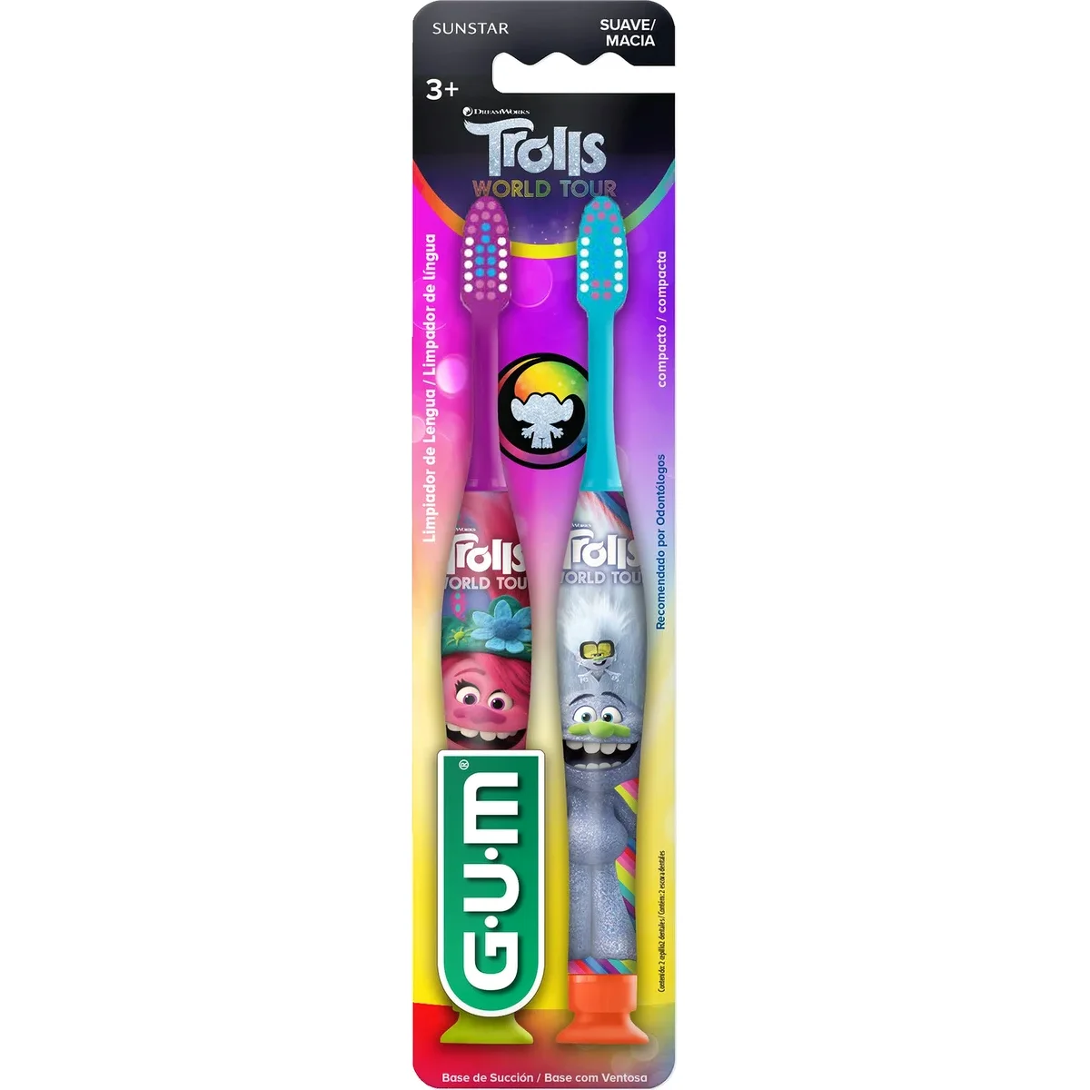 Cepillo Dental Gum Trolls Suave +3 Años x 2 Unidades — foto 1