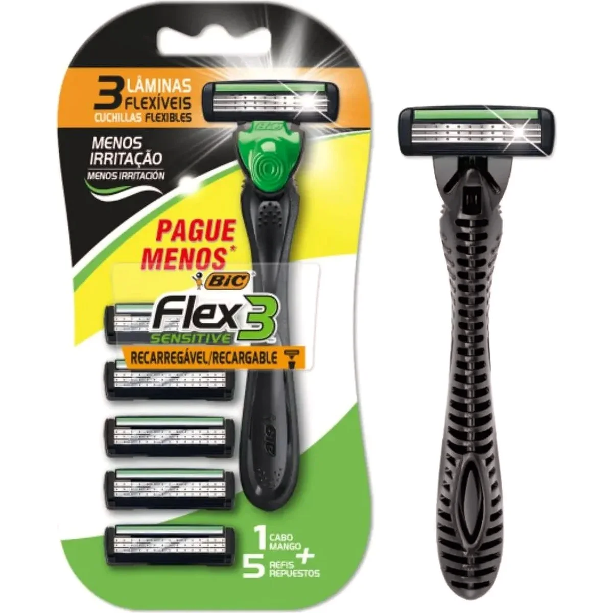 Máquina de Afeitar Bic Flex 3 Sensitive Pack x5 — foto 1
