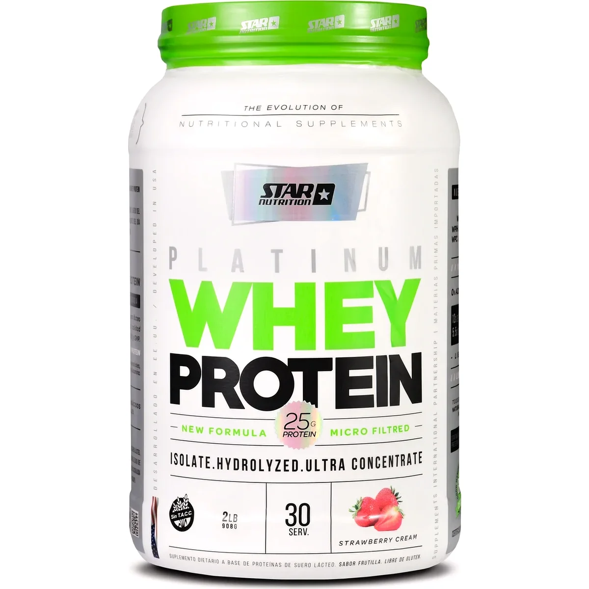 Star Nutrition Platinum Whey Protein Frutilla 2 lb — foto 1