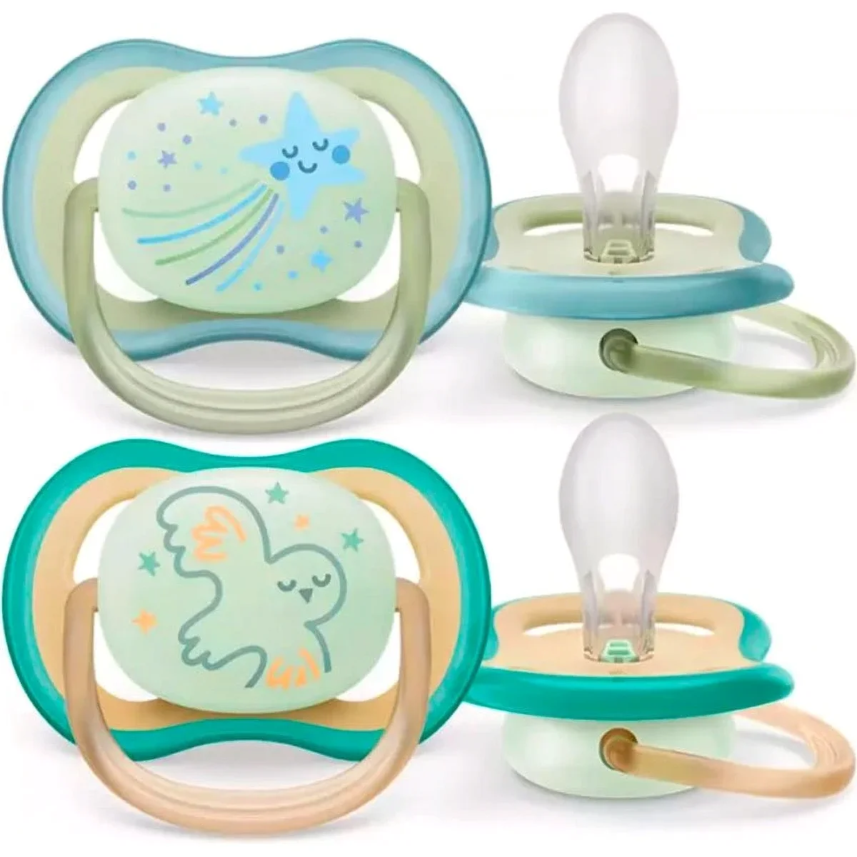 Chupete Avent 0-6 meses Ultra Soft Noche Pack x2 — foto 1