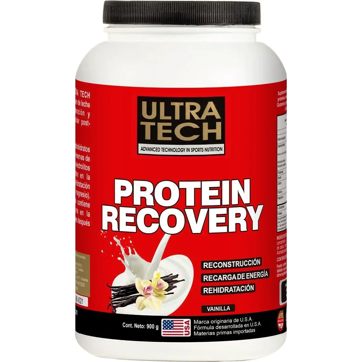 Suplemento Ultratech Protein Recovery Vainilla 900 g — foto 1