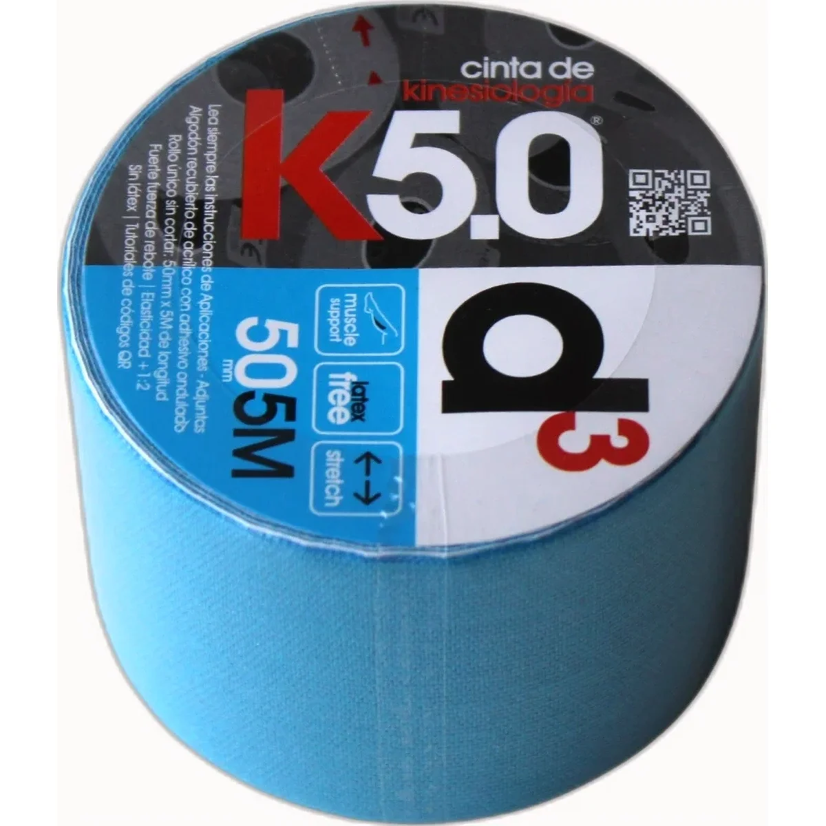 Cinta Kinesiológica d3 Tape Celeste 5 cm x 5 m — foto 1