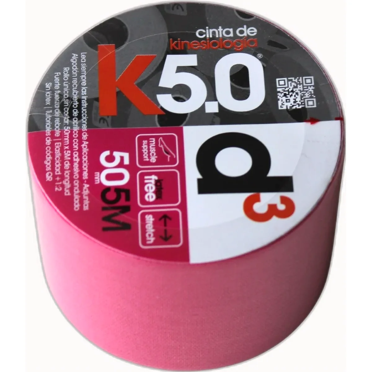 Cinta Kinesiológica Adhesiva d3 Tape Fucsia 5 cm x 5 m — foto 1
