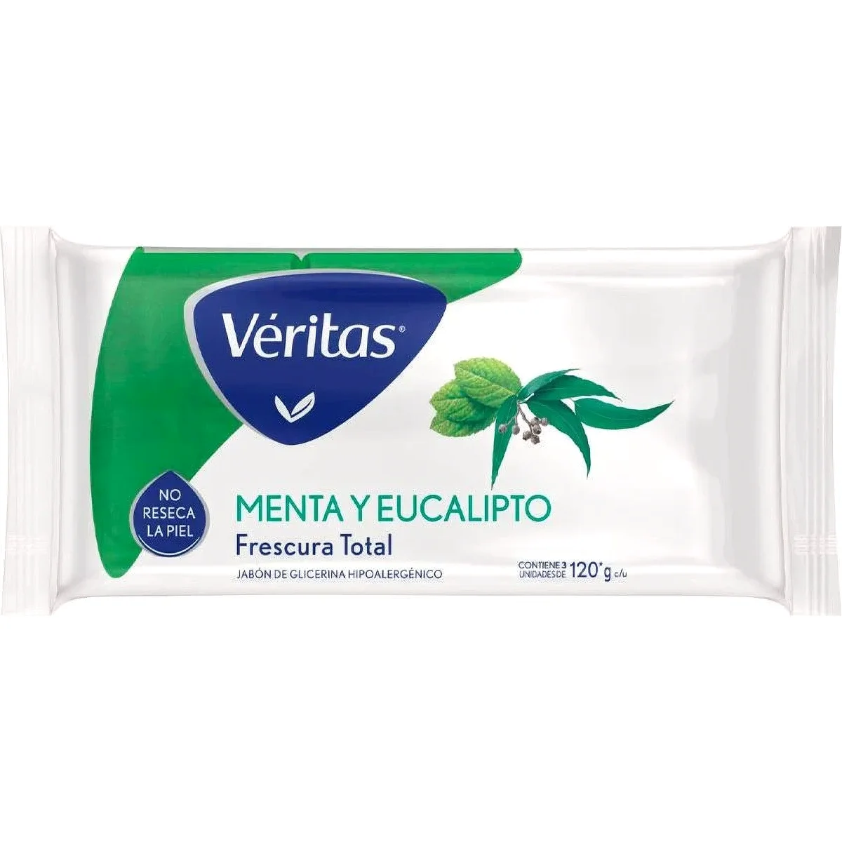 Jabón de Glicerina Veritas Mentol & Eucalipto Pack x3 120 g — foto 1
