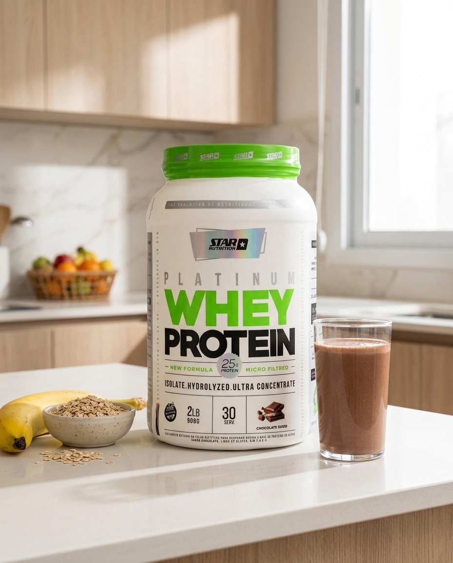 Star Nutrition Platinum Whey Protein Chocolate 2 lb — foto 4