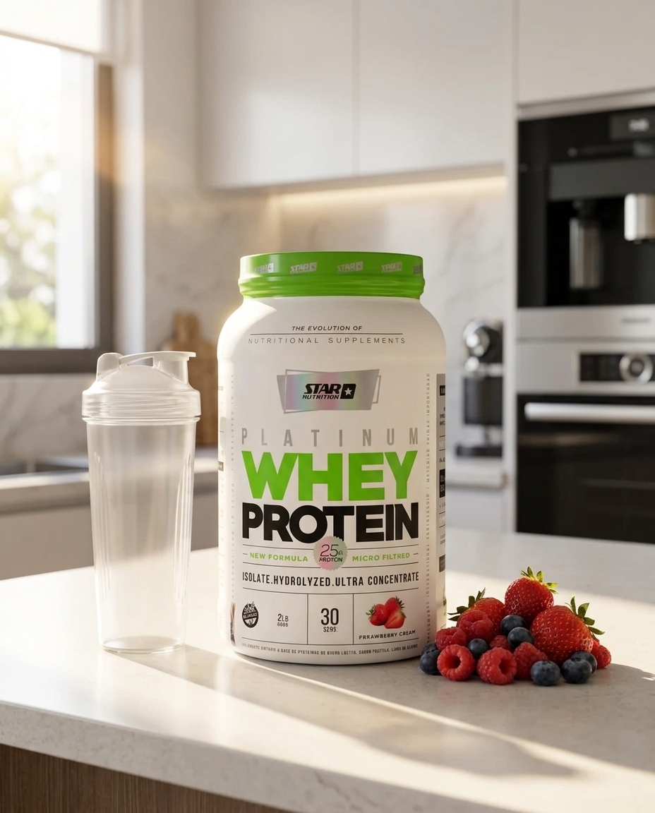 Star Nutrition Platinum Whey Protein Frutilla 2 lb — foto 3