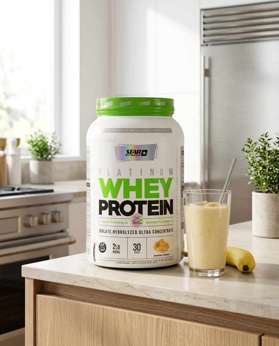 Star Nutrition Platinum Whey Protein Banana 2 lb — foto 4