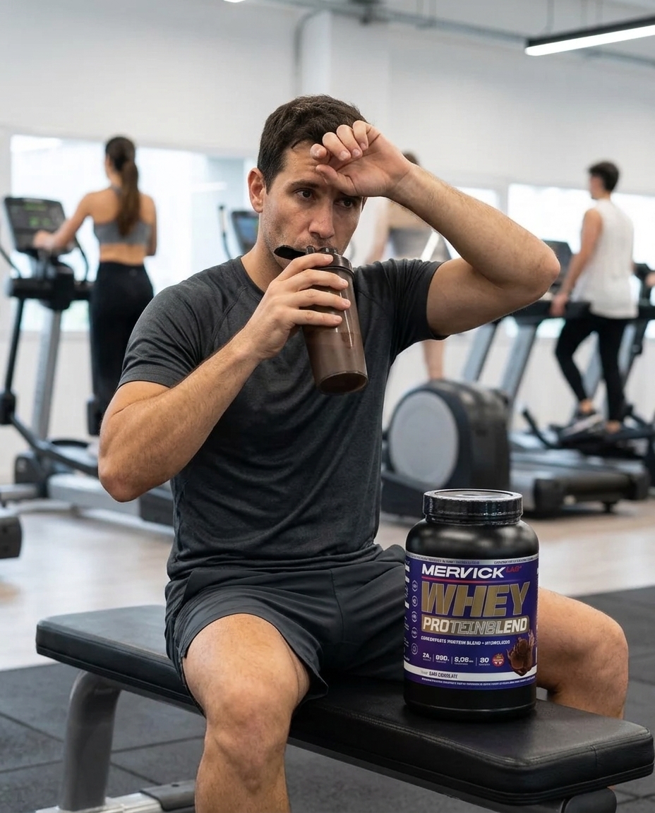 Whey Protein Mervick Sabor Chocolate Oscuro — foto 3