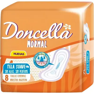 Toallas Femeninas Doncella Anatómicas x 8
