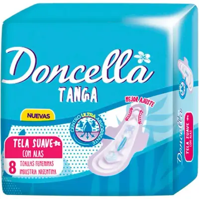 Toallas Femeninas Doncella Tanga con Alas x 8