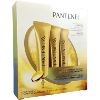 Pantene Rescue 3 Minutos Tratamiento Pack x 3 Sachets