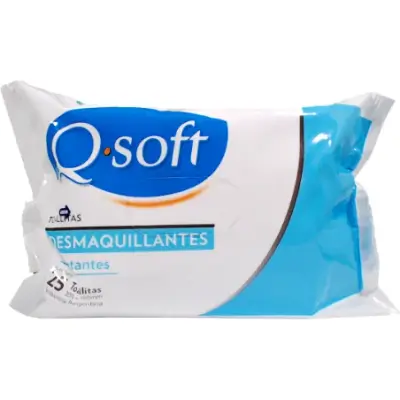 Toallitas Desmaquillantes Húmedas QSoft x 25
