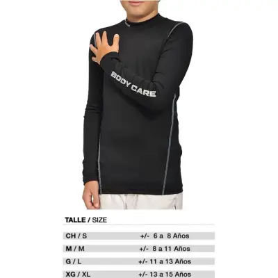 Remera Térmica Body Care Niño Negra Talle 1