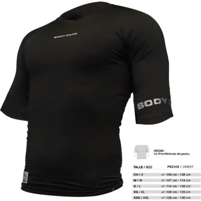 Remera Térmica Body Care Manga Corta Negra Talle 2