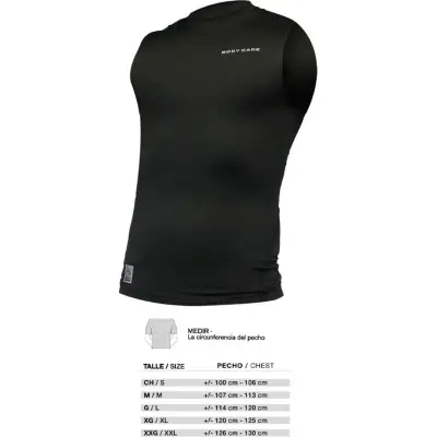 Remera Body Care Sin Mangas Negra Talle 1