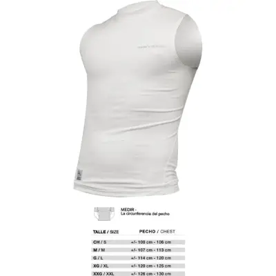 Camiseta Body Care sin Mangas Blanca Talle 2