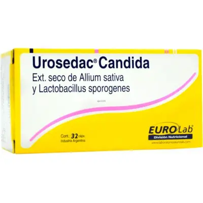 Urosedac Cándida Suplemento Dietario x 32 Cápsulas