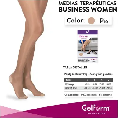 Media de Compresión Gelform Pantalón Suave 8-15 mmHg Talle 2 Color Piel