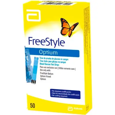 Tiras Reactivas de Glucosa FreeStyle Optium x 50
