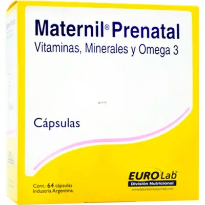 Maternil Prenatal Suplemento Dietario x 64 Cápsulas