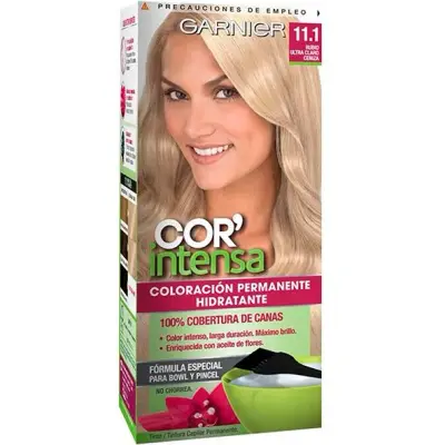 Tintura Capilar Garnier Color Intensa Tono 11.1 Súper Rubio Ceniza