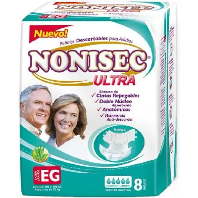 Pañal Noni-Sec Ultra Anatómico Talle XG x 8