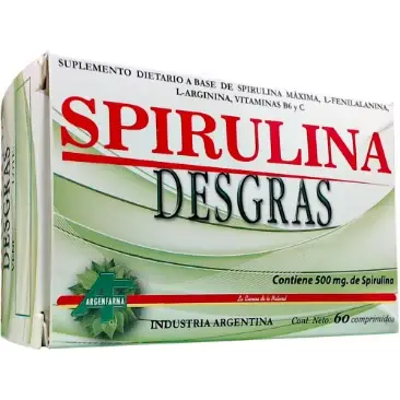 Spirulina Argenfarma Suplemento Dietario 60 Comprimidos