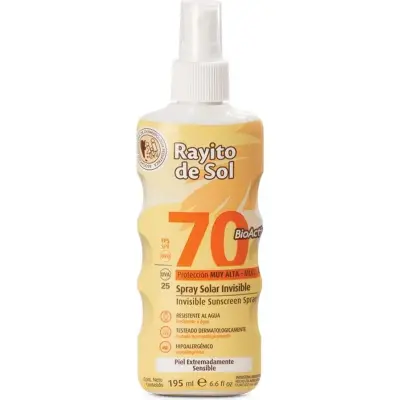 Protector Solar Rayito de Sol Spray Invisible FPS 70 195 ml