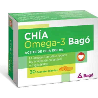 Suplemento Dietario Chía Omega-3 1000 mg Bagó x 30 Cápsulas