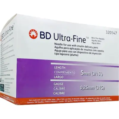 Agujas Ultra Finas 31G 5 mm x 100 unidades