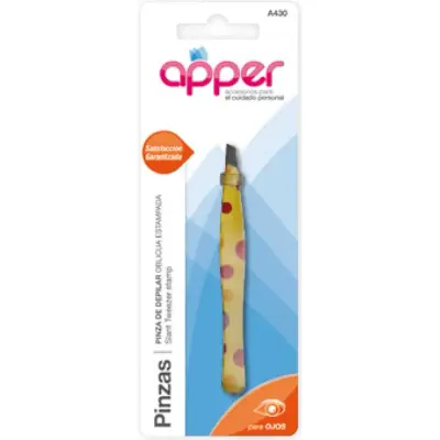 Pinza Depiladora Apper Punta Oblicua Estuche