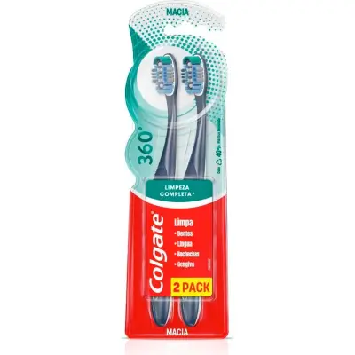 Cepillo de Dientes Colgate 360° Suave Pack x2