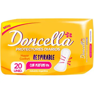 Protectores Diarios Doncella Anatómicos con Perfume x20
