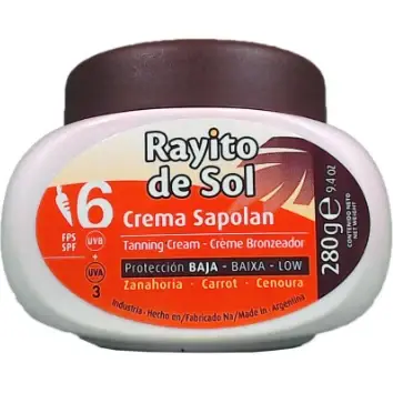 Crema Bronceadora Rayito de Sol Sapolán 280 g