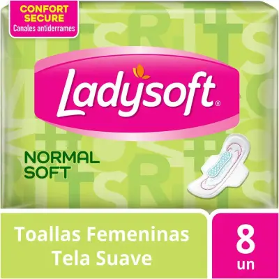 Toallas Femeninas Ladysoft Tofe Normal con Alas x 8