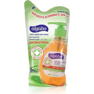 Jabón Líquido Algabo Antibacterial Repuesto 300 ml