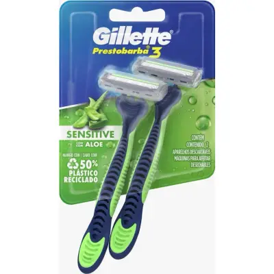 Máquina de Afeitar Gillette Prestobarba 3 Sensitive x 2
