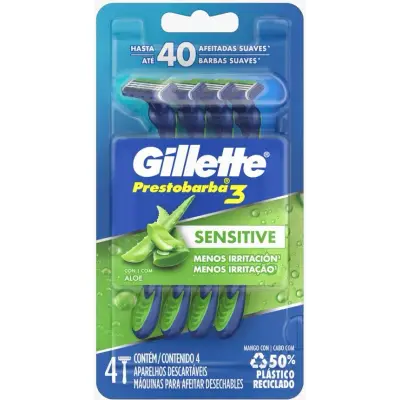 Máquina de Afeitar Prestobarba 3 Sensecare x 4