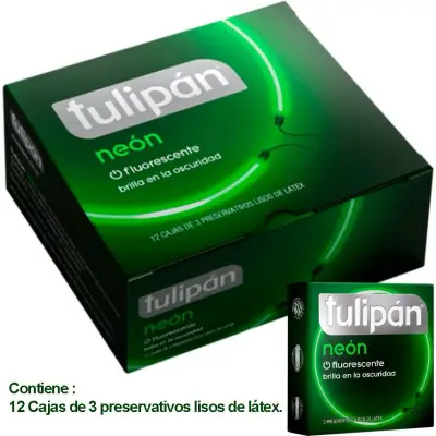 Preservativos Tulipán Neón Fluo x3