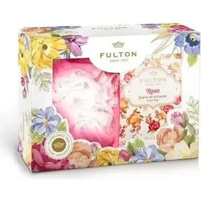 Estuche Fulton con Esponja y Jabón Rosa