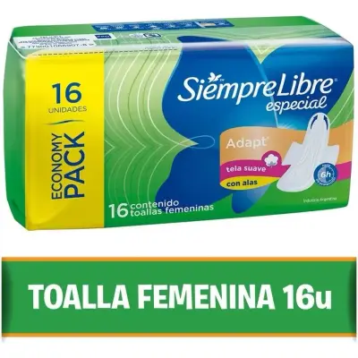 Toallas Femeninas Siempre Libre Especial Suaves x16