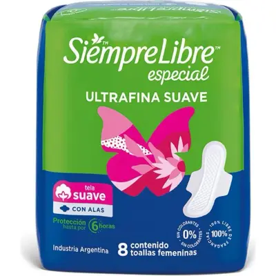 Protectores Diarios Siempre Libre Espacio Ultrafino Suave x8
