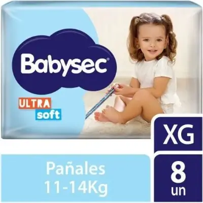 Pañales Babysec Ultra Protección Xtra Grande x8