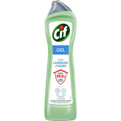 Limpiador en Gel Cif con Lavandina y Cloro 513 g