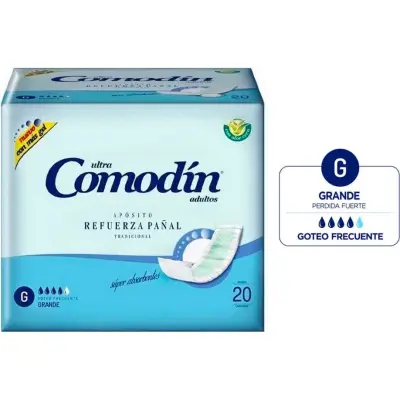 Pañal para Adulto Cómodin Apósito Reforzado Grande x20