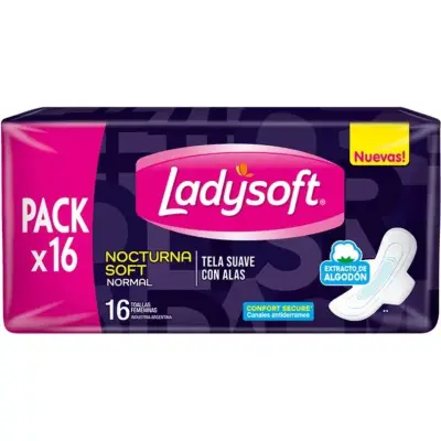 Toallas Femeninas Ladysoft Nocturnas con Alas x16