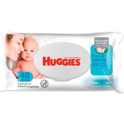 Toallitas Húmedas Huggies Puro & Natural x48