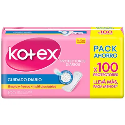 Protectores Femeninos Kotex Protect Cuidado Diario x100