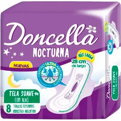Toallas Femeninas Doncella Nocturnas Pocket x8