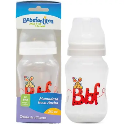 Mamadera Bebefantitos Boca Ancha 250 ml